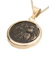 14k Gold Genuine Ancient Greek Coin Necklace (Artemis Bee; 390-300 B.C.)