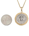 14k Gold Genuine Ancient Greek Coin Necklace (Artemis Bee; 202-150 B.C.)