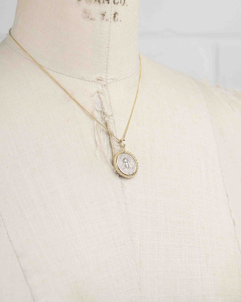 14k Gold Genuine Ancient Greek Coin Necklace (Artemis Bee; 202-150 B.C.)