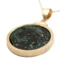 14k Gold Genuine Ancient Greek Coin Necklace (Athena/Lion; 306-281 B.C.)