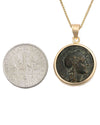 14k Gold Genuine Ancient Greek Coin Necklace (Athena/Owl; 200-133 B.C.)
