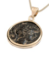 14k Gold Genuine Ancient Greek Coin Necklace (Athena; 306-283 B.C.)