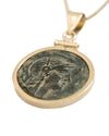 14k Gold Genuine Ancient Greek Coin Necklace (Athena/Owl; 200-133 B.C.)
