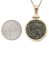 14k Gold Genuine Ancient Greek Coin Necklace (Athena/Owl; 200-133 B.C.)