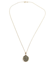 14k Gold Genuine Ancient Greek Coin Necklace (Athena/Owl; 200-133 B.C.)