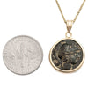 14k Gold Genuine Ancient Greek Coin Necklace (Athena; 306-283 B.C.)