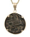 14k Gold Genuine Ancient Greek Coin Necklace (Athena; 306-283 B.C.)