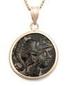 14k Gold Genuine Ancient Greek Coin Necklace (Athena; 306-283 B.C.)