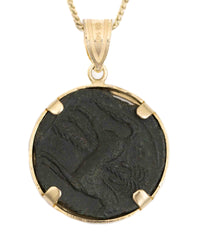 14k Gold Genuine Ancient Greek Coin Necklace (Tanit; 400-350 B.C.)
