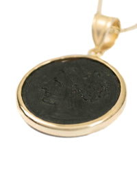 14k Gold Genuine Ancient Greek Coin Necklace (Tanit; 400-350 B.C.)