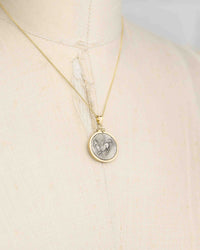 14k Gold Genuine Ancient Greek Coin Necklace (Pegasus/Athena; 375-300 B.C.)