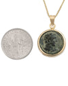 14k Gold Genuine Ancient Greek Coin Necklace (Heracles; 117-138 A.D.)