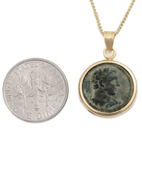 14k Gold Genuine Ancient Greek Coin Necklace (Heracles; 117-138 A.D.)