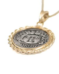 14k Gold Genuine Ancient Roman Coin Necklace (Medusa; 47 B.C.)