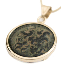 14k Gold Genuine Ancient Greek Coin Necklace (Zeus; 27 BC-14 AD)