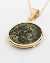 14k Gold Genuine Ancient Greek Coin Necklace (Zeus; 100-1 B.C.)