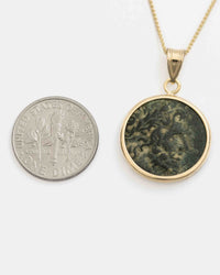 14k Gold Genuine Ancient Greek Coin Necklace (Zeus; 100-1 B.C.)