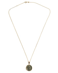 14k Gold Genuine Ancient Greek Coin Necklace (Zeus; 100-1 B.C.)