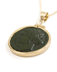 14k Gold Genuine Ancient Greek Coin Necklace (Persephone; 275-216 B.C.)