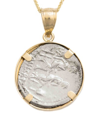 14k Gold Genuine Ancient Roman Coin Necklace (Ceres/Demeter; 86 B.C.)