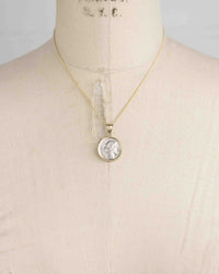 14k Gold Genuine Ancient Roman Coin Necklace (Ceres/Demeter; 86 B.C.)