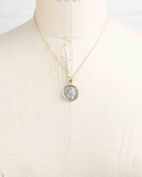14k Gold Genuine Ancient Roman Coin Necklace (Mercury; 82 B.C.)