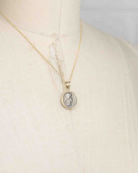 14k Gold Genuine Ancient Roman Coin Necklace (Anna Perenna; 82-81 B.C.)