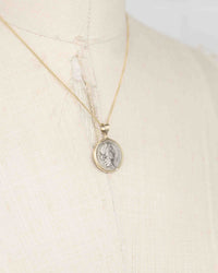14k Gold Genuine Ancient Roman Coin Necklace (Pietas; 81 B.C.)