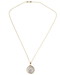 14k Gold Genuine Ancient Roman Coin Necklace (Roma; 136 B.C.)