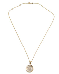 14k Gold Genuine Ancient Roman Coin Necklace (Salus; 91 B.C.)