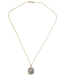 14k Gold Genuine Ancient Roman Coin Necklace (Saturn; 87 B.C.)