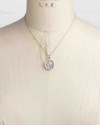 14k Gold Genuine Ancient Roman Coin Necklace (Saturn; 87 B.C.)