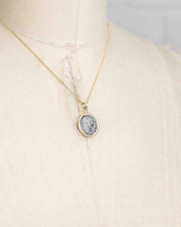 14k Gold Genuine Ancient Roman Coin Necklace (Saturn; 87 B.C.)