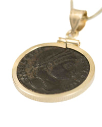 14k Gold Genuine Ancient Roman Coin Necklace (Constantine the Great; 306-337 A.D.)