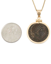 14k Gold Genuine Ancient Roman Coin Necklace (Constantine the Great; 306-337 A.D.)
