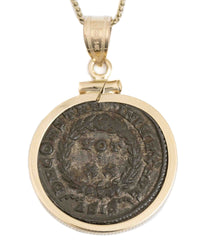 14k Gold Genuine Ancient Roman Coin Necklace (Constantine the Great; 306-337 A.D.)
