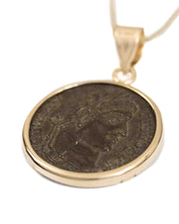 14k Gold Genuine Ancient Roman Coin Necklace (Constantine the Great; 306-337 A.D.)