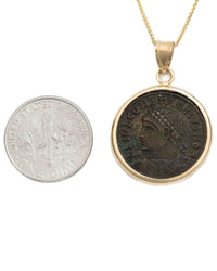 14k Gold Genuine Ancient Roman Coin Necklace (Constantine the Great; 306-337 A.D.)