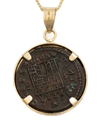 14k Gold Genuine Ancient Roman Coin Necklace (Constantine the Great; 306-337 A.D.)