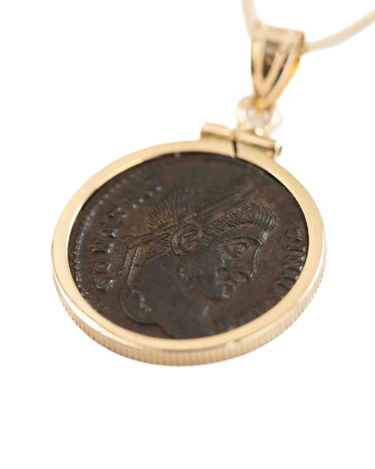 14k Gold Genuine Ancient Roman Coin Necklace (Constantine the Great; 306-337 A.D.)