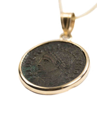 14k Gold Genuine Ancient Roman Coin Necklace (Constantine the Great; 306-337 A.D.)