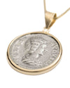 14k Gold Genuine Ancient Roman Coin Necklace (Empress Julia Domna; 196-211 A.D.)