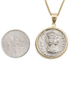 14k Gold Genuine Ancient Roman Coin Necklace (Empress Julia Domna; 196-211 A.D.)