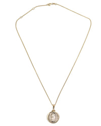14k Gold Genuine Ancient Roman Coin Necklace (Faustina I; 141 A.D.)
