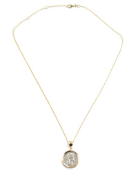 14k Gold Genuine Ancient Roman Coin Necklace (Flora; 41 B.C.)