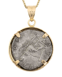 14k Gold Genuine Ancient Roman Coin Necklace (Hadrian; 117-138 A.D.)