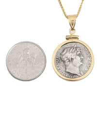 14k Gold Genuine Ancient Roman Coin Necklace (Hadrian; 117-138 A.D.)