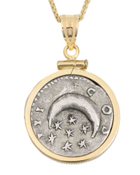 14k Gold Genuine Ancient Roman Coin Necklace (Hadrian; 117-138 A.D.)