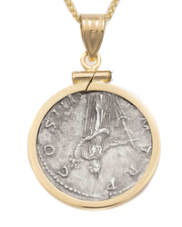 14k Gold Genuine Ancient Roman Coin Necklace (Hadrian;  117-138 A.D.)