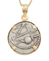 14k Gold Genuine Ancient Greek Coin Necklace (Julius Caesar; 49-44 B.C.)